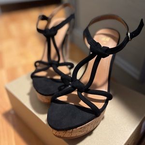 Ankle strap wedge heel